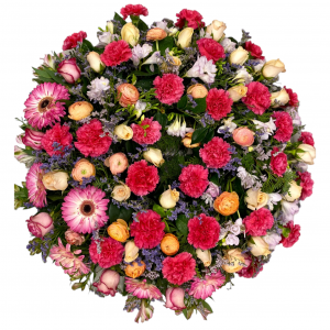 Coroa de Funeral em Tons Vermelhos