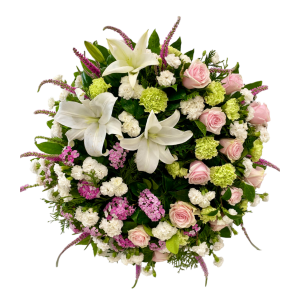 Coroa Fúnebre em Tons de Rosa