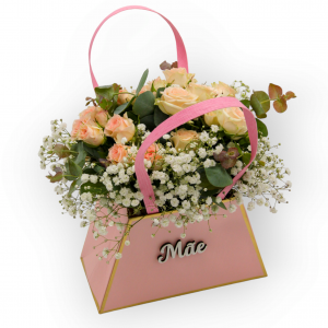 Sacola com Flores - Mãe