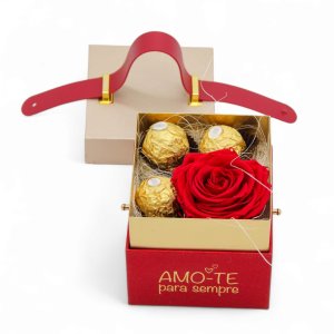 Caixa Amor Eterno - Rosa Preservada
