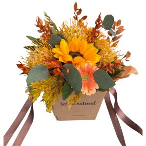 Caixa de Flores para Mãe - Caixa com Girassol